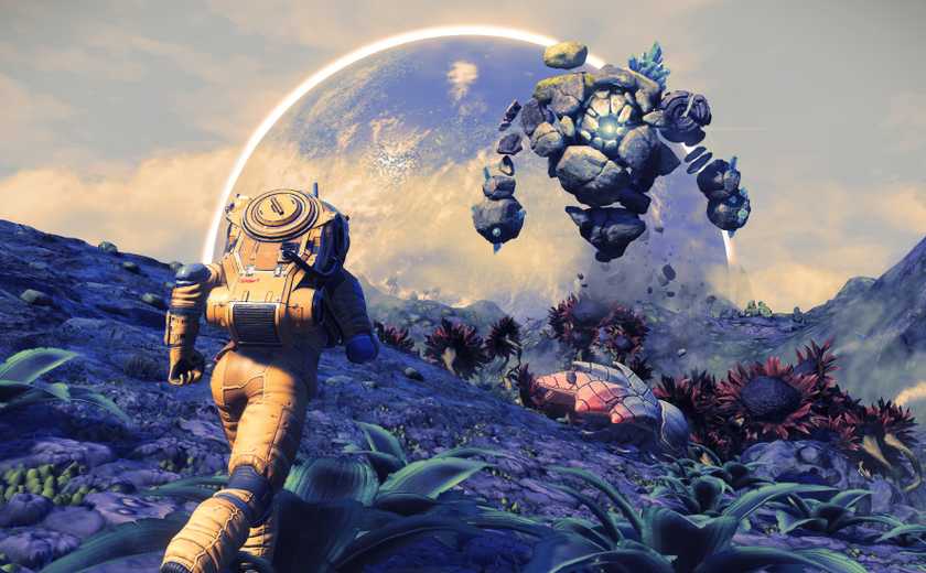 Running towards a creature in No man's sky